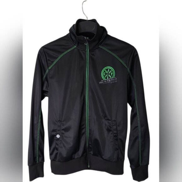 Jack and Jones Men's Jacket Size L Intelligence Black Full Zip Style Seven Sweat - Picture 1 of 11